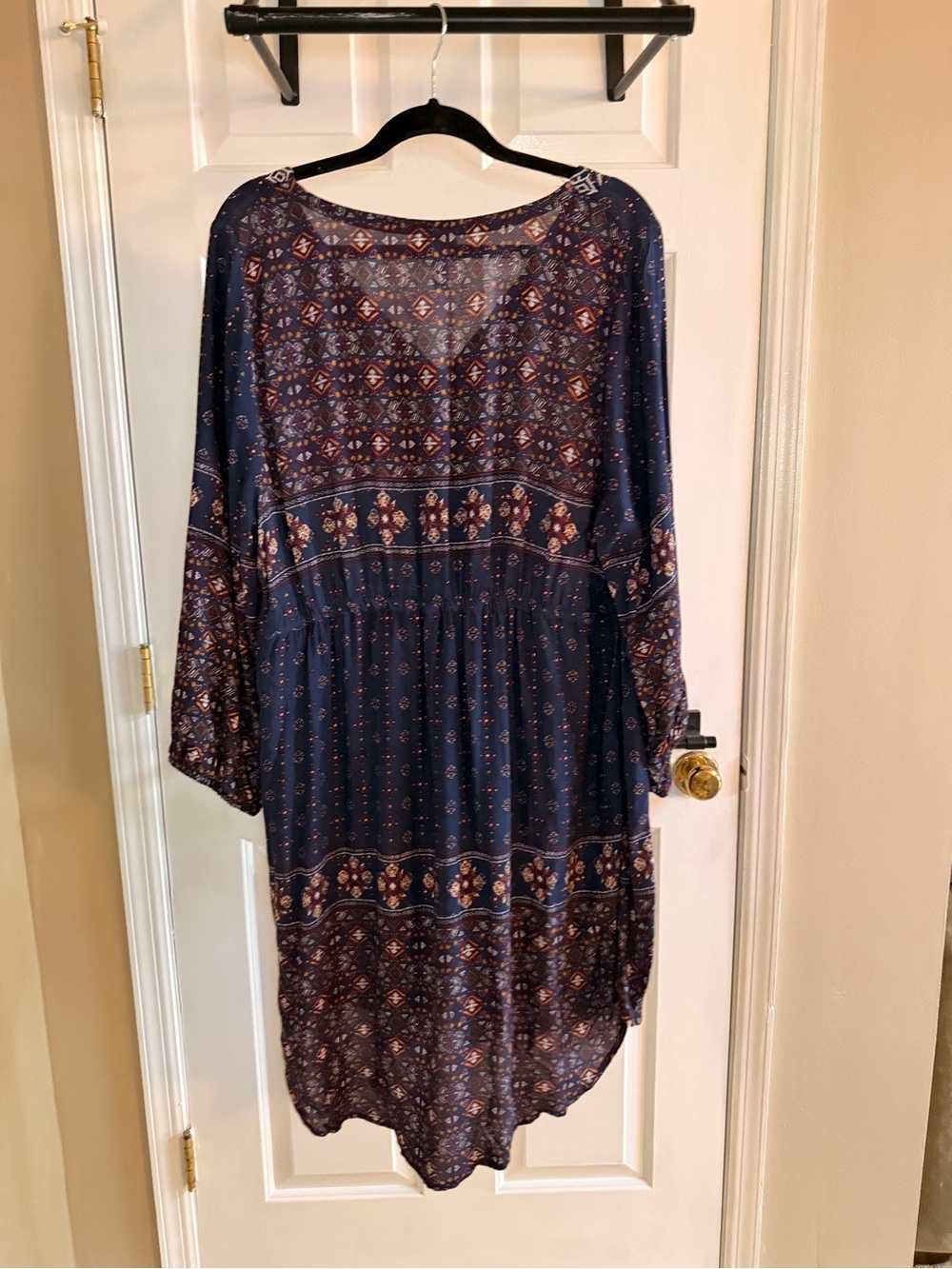 Knox Rose Navy Floral Long Sleeve Midi Dress